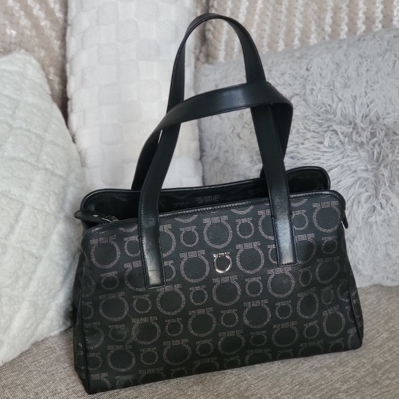 Salvatore Ferragamo Handbags - Salvatore Ferragamo Gancini Pattern Tote Bag Handbag Coated canvas